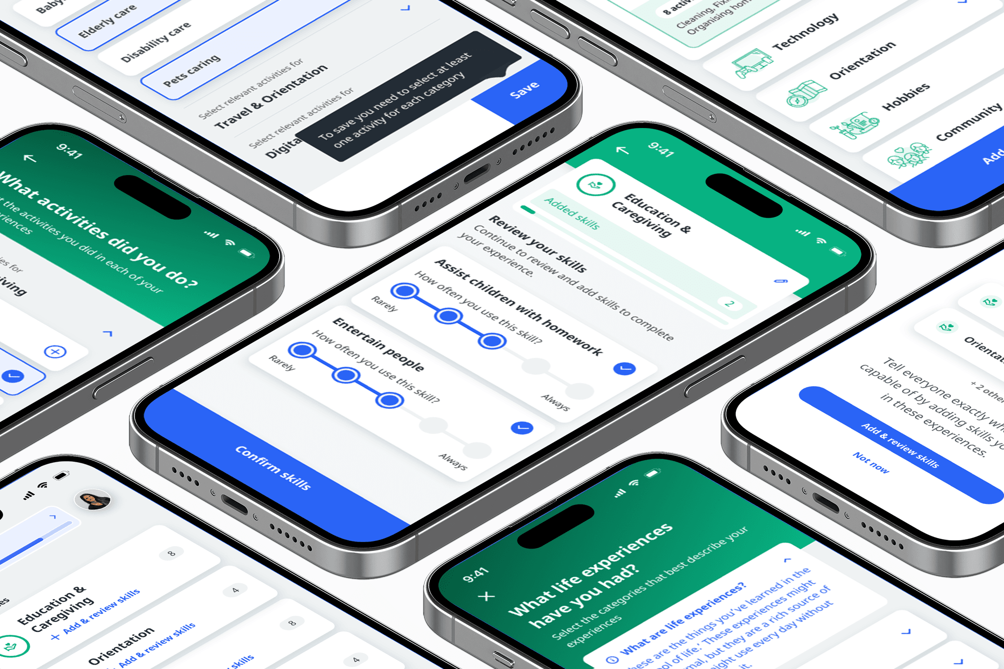 Multiple Isometric Phones Pro Mockup